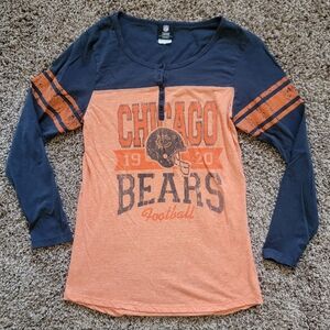 Chicago Bears Womens Shirt - Orange and Blue NFL Size XL Team Apparel